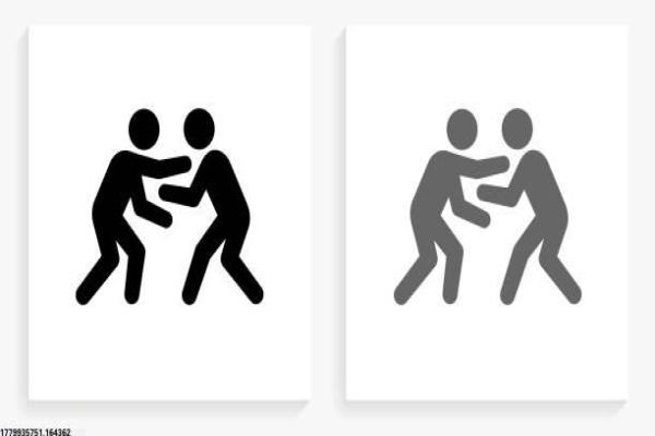 蓝色背景下的体育小人标志创意设计(图1)
